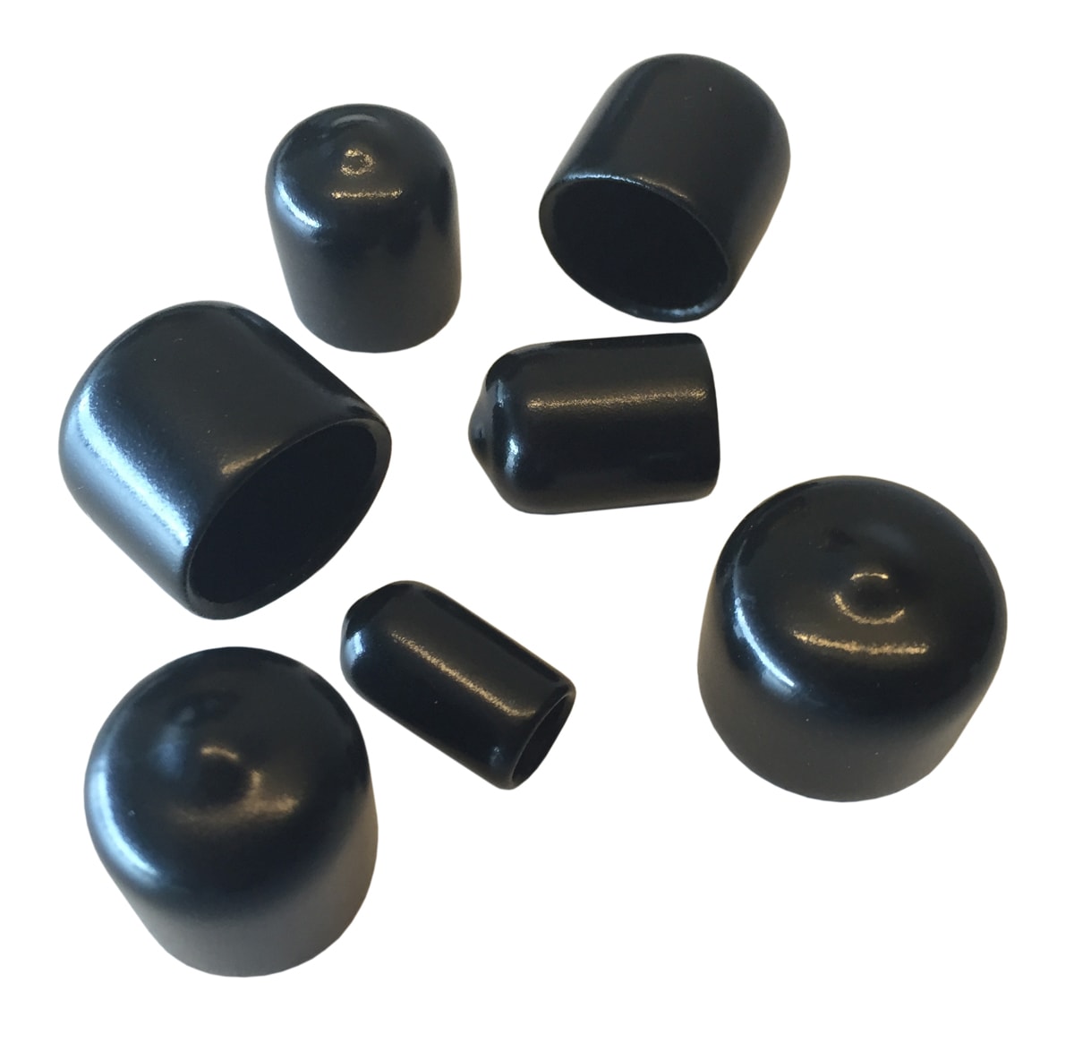 Melbye - Endehette 8mm svart, 100st/pk