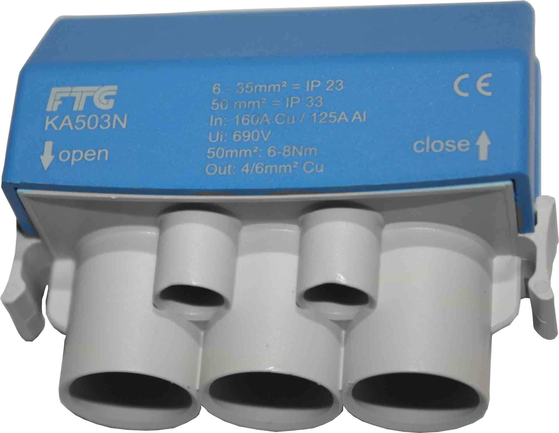 FTG - Koblingsklemme 3X50 Al+2X6 Cu blå