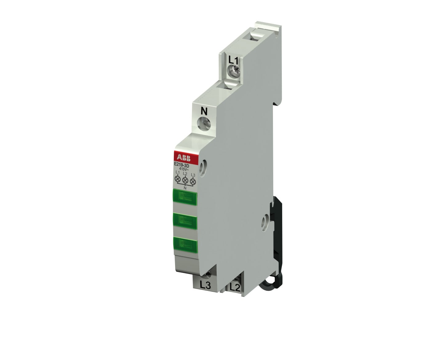 ABB Electrification - E219-3D, 3 GRØNNE LED, 9mm, 115-250VAC
