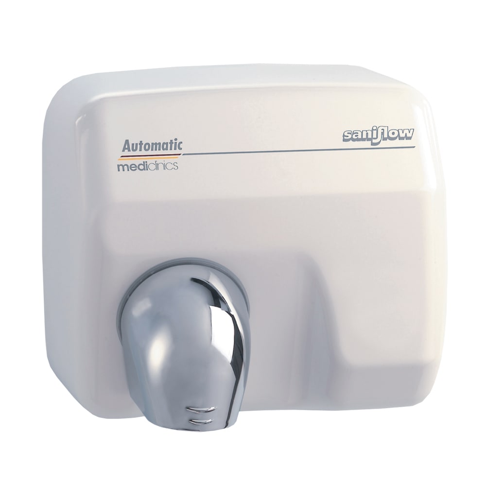 Mediclinics - SaniFlow E05A, vandalsikker automatisk håndtørker i hvit lakk stål