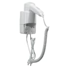 Mediclinics - SC0030, hårføner i hvit plast m/veggbrakett og barb.stikk