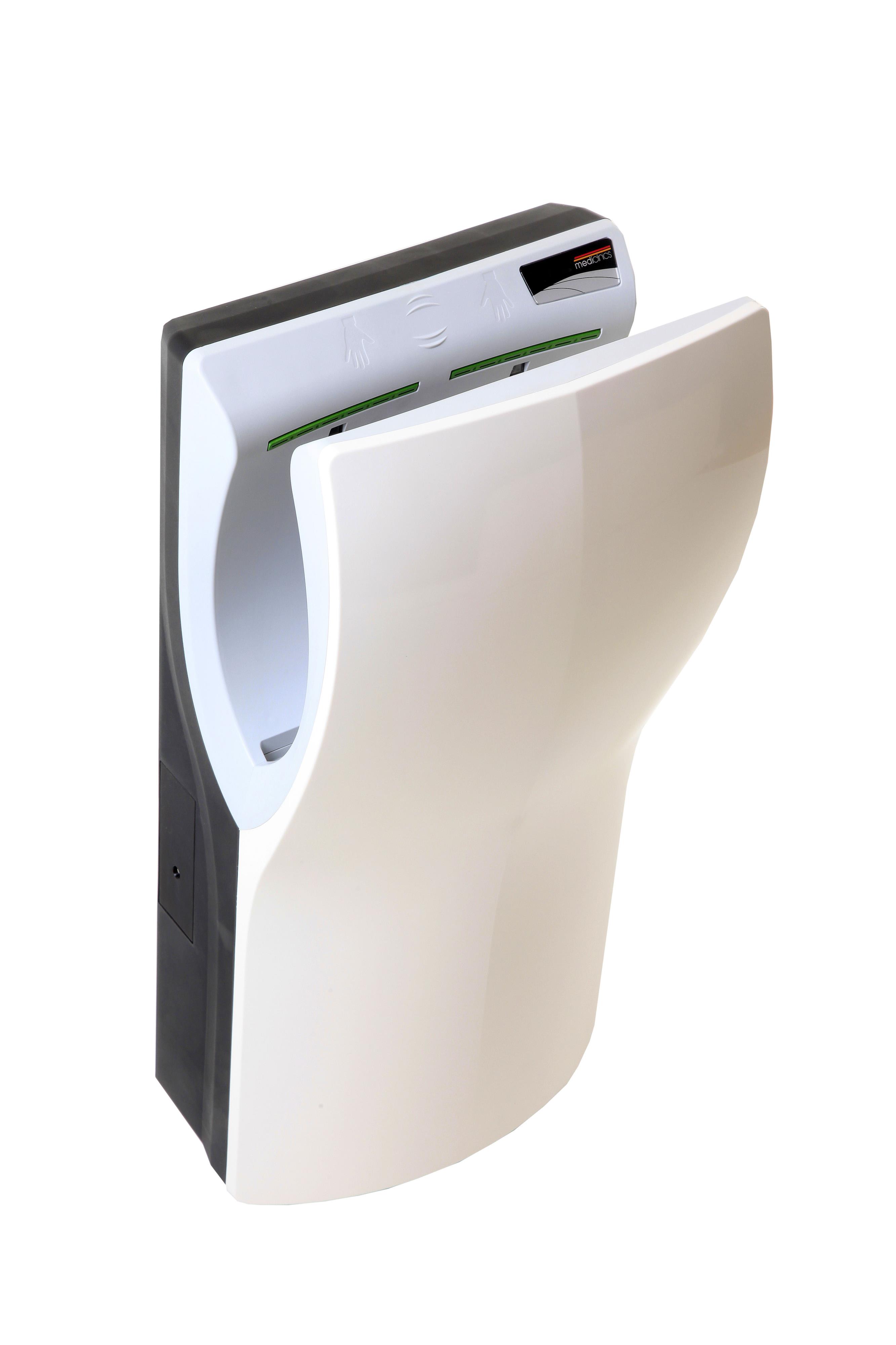 Mediclinics - DualFlow Plus M14A, automatisk to-hånds tørker i hvit plast