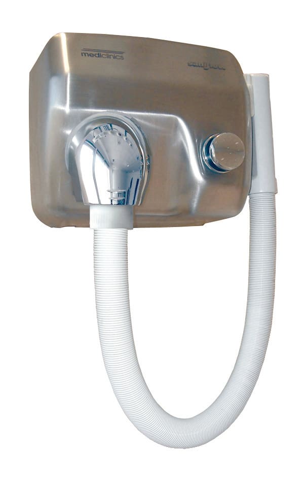 Mediclinics - SaniFlow Hair SC0088HTCS, vandalsikker hårtørker i børstet stål m/slange