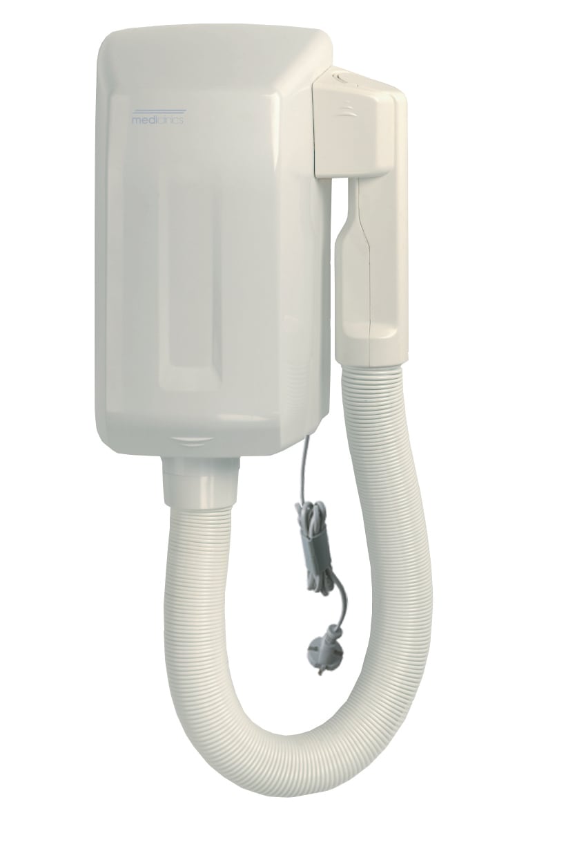 Mediclinics - SmartFlow Hair SC1004, hårtørker i hvit plast m/slange og ledning/plugg
