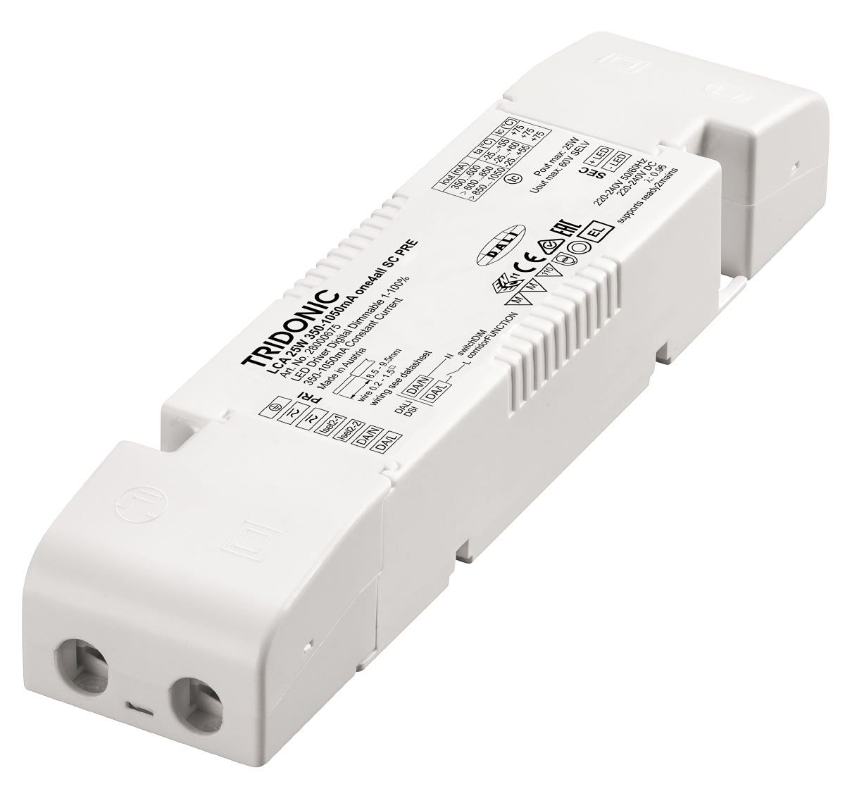 Tridonic - LED driver LCA 25W mA one4all one4all, DALI, DSI og impuls