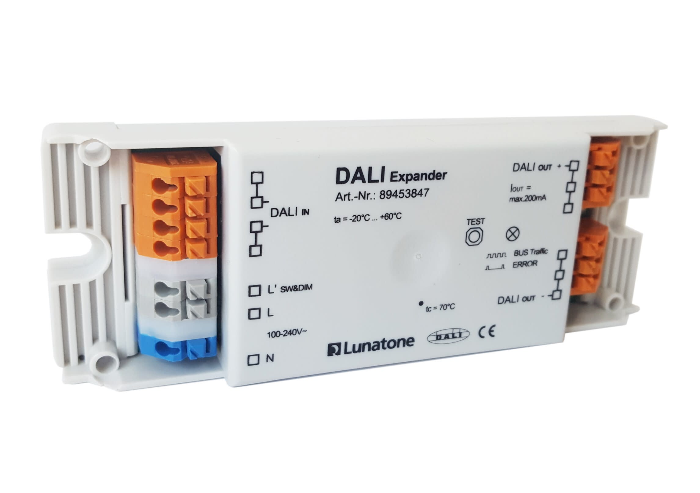 Lunatone - DALI Expander med impulsdim og innebygget DALI strømforsyning