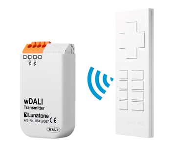 Lunatone - wDALI fjernkontroll hvit med mottaker