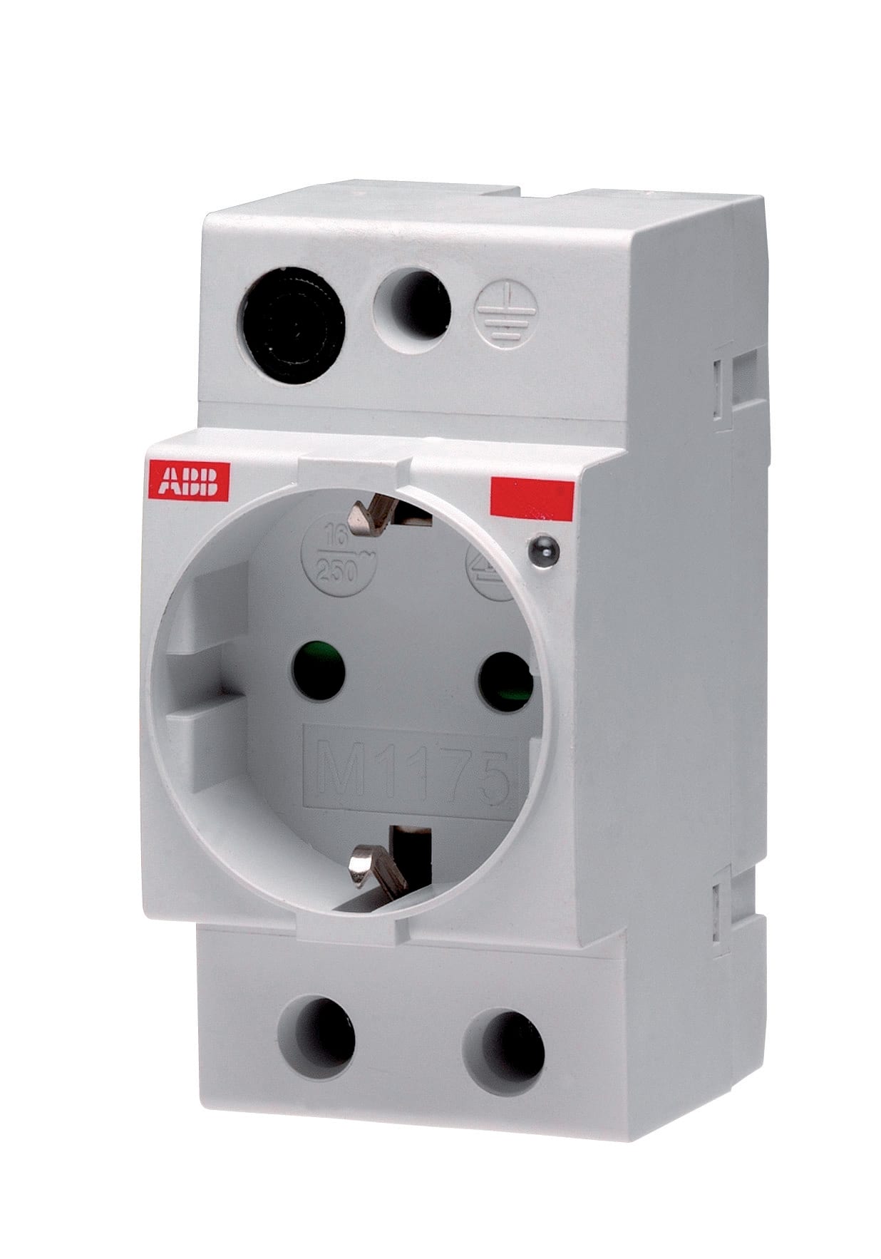 ABB Electrification - M1175-FL, STIKKONTAKT FOR DIN SKINNE, M/SIKRING OG LYS