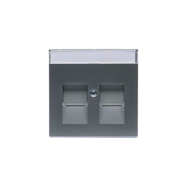 ABB Electrification - Impressivo sentral plate 2 X RJ45 STØVD Aluminium
