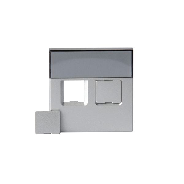 ABB Electrification - IMPRESSIVO® sentral plate 2 x RJ45 alu 1819-83
