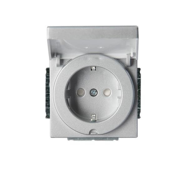 ABB Electrification - Impressivo innfelt enkel stikkontakt med LOKK IP21 Aluminium