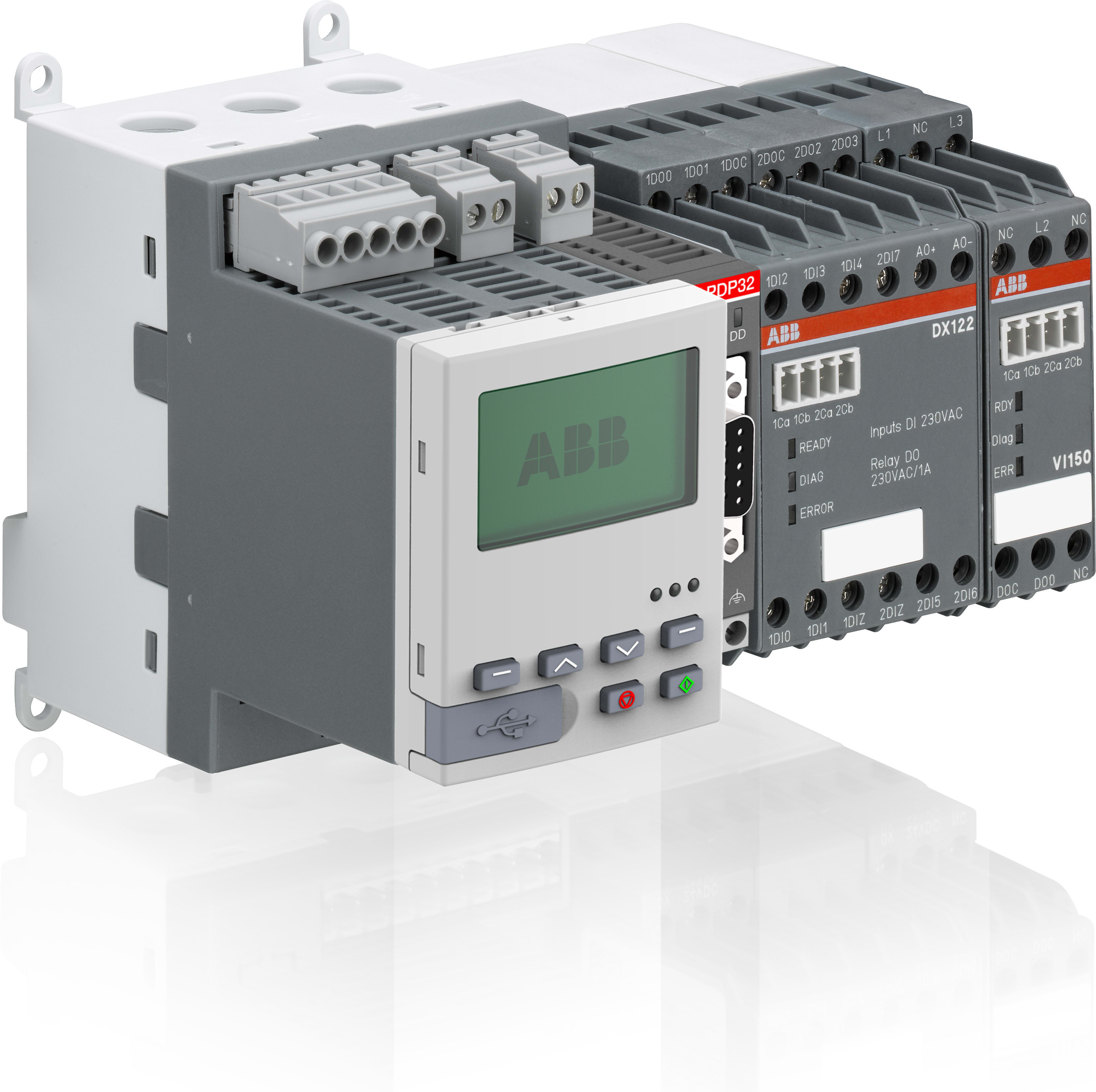 ABB Electrification - Kabel, I0-CAB-030, for UMC100.3 - IO, (mellom UMC100.3 og funksjonsmoduler), 0,3m