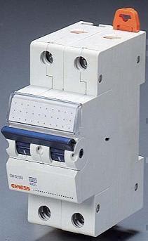 GEWISS - ELEMENTAUTOMAT MT, D, 6A, 2P, 10kA, 2 MODULER