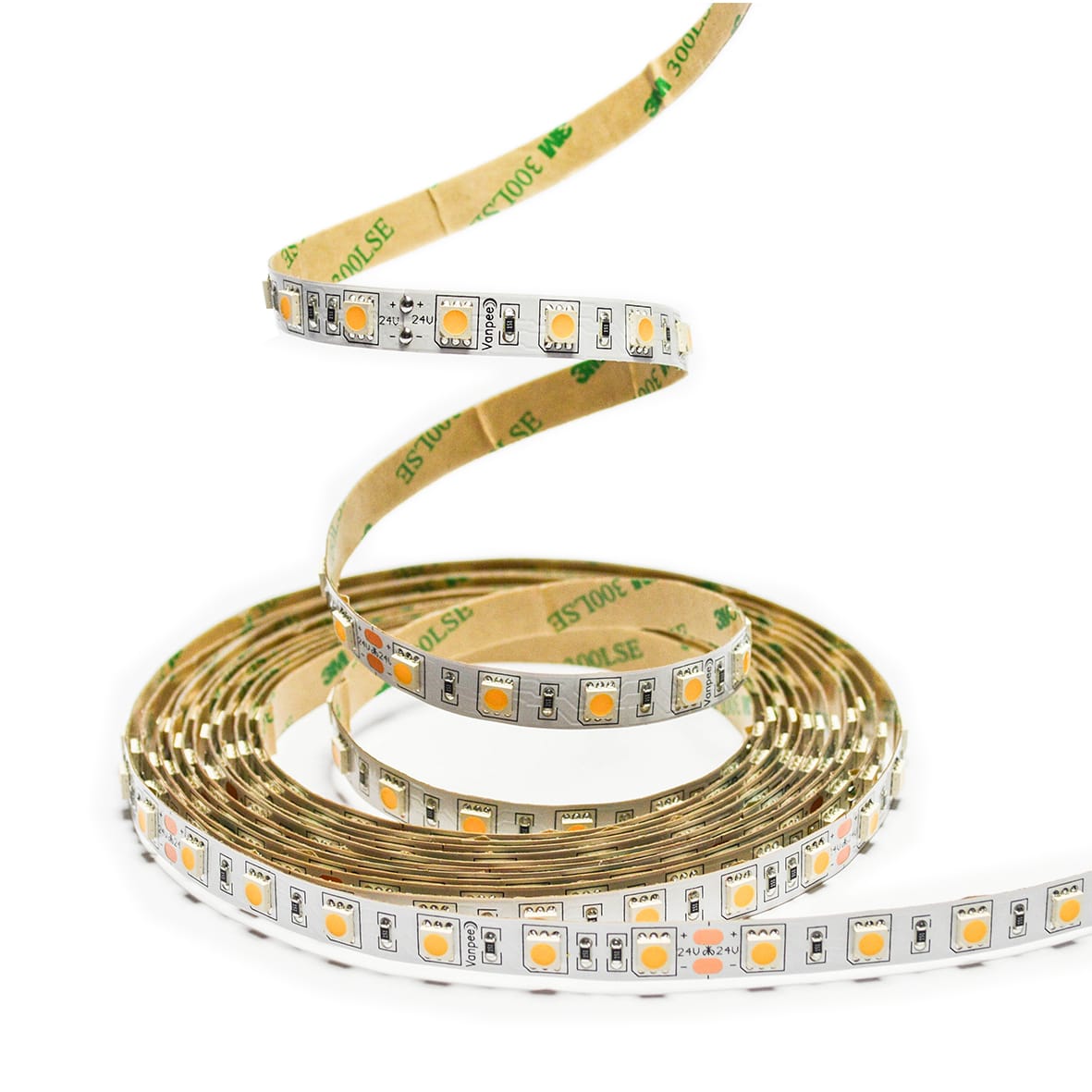 Vanpee - LEDSTRIP 3000K 5M 72W 24V DC 14,4W PR M