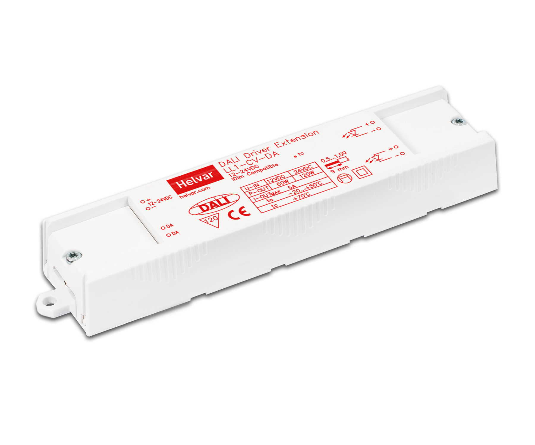 Helvar - DALI Dimmermodul 12/24V 5A. Kan belastes med 60w/12V og 120w/24V.
