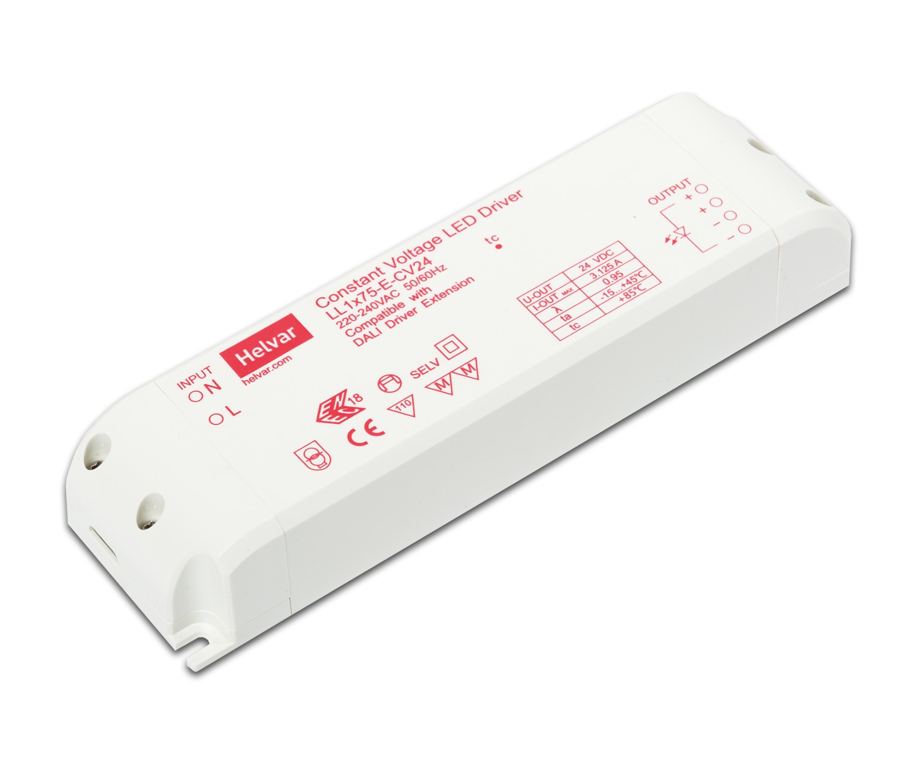 Helvar - LED Driver 75W 24V DC IP20 Ikke DIM