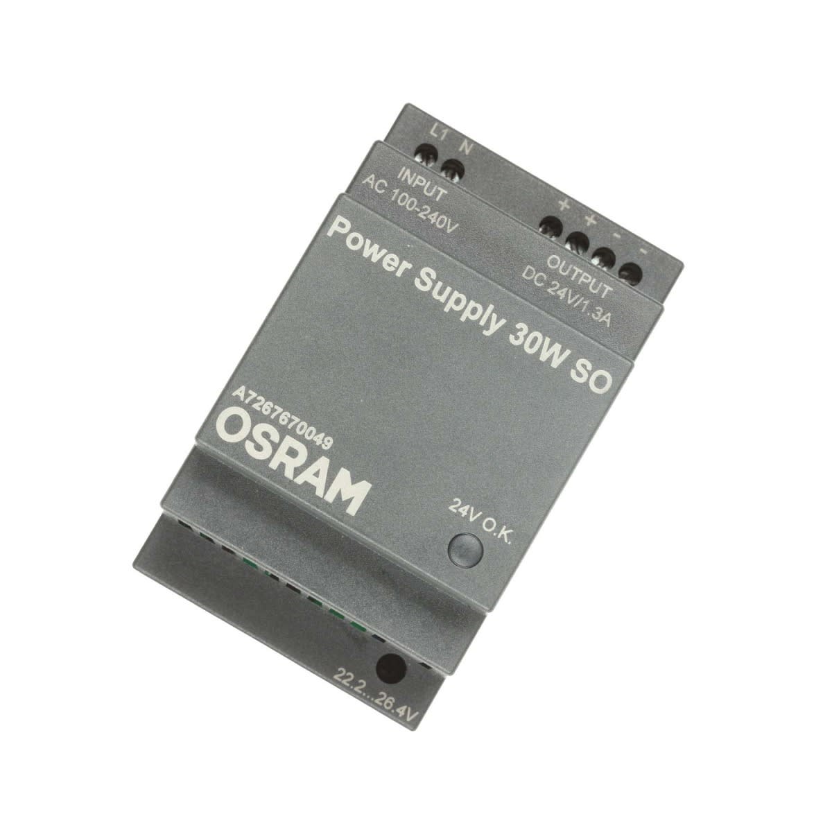 Osram - PS 30/100-240/24 SO, 24V/30W Powersupply for DIN-skinne
