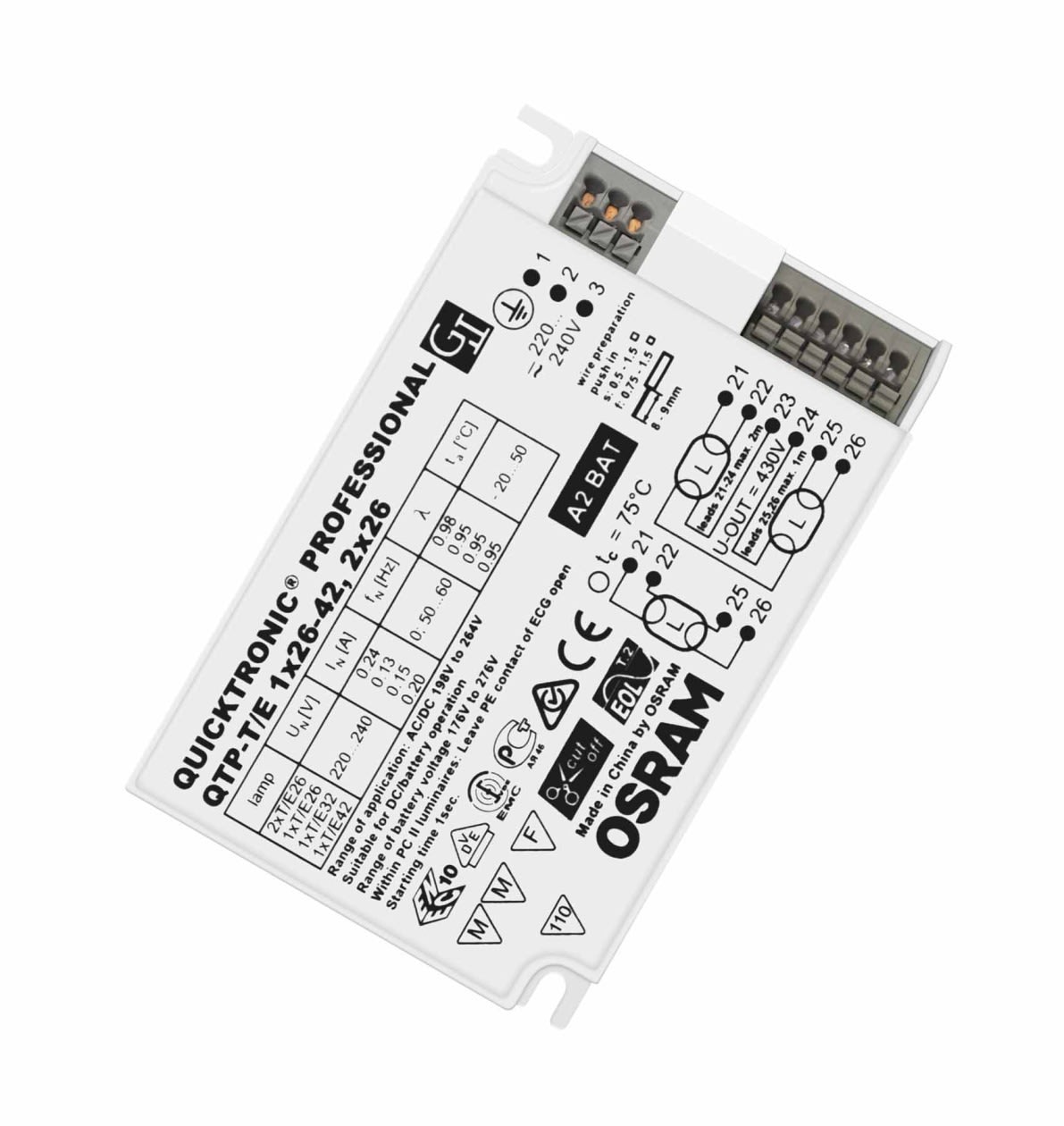 Osram - QTP-T/E 1X26-42, 2X26/220-240