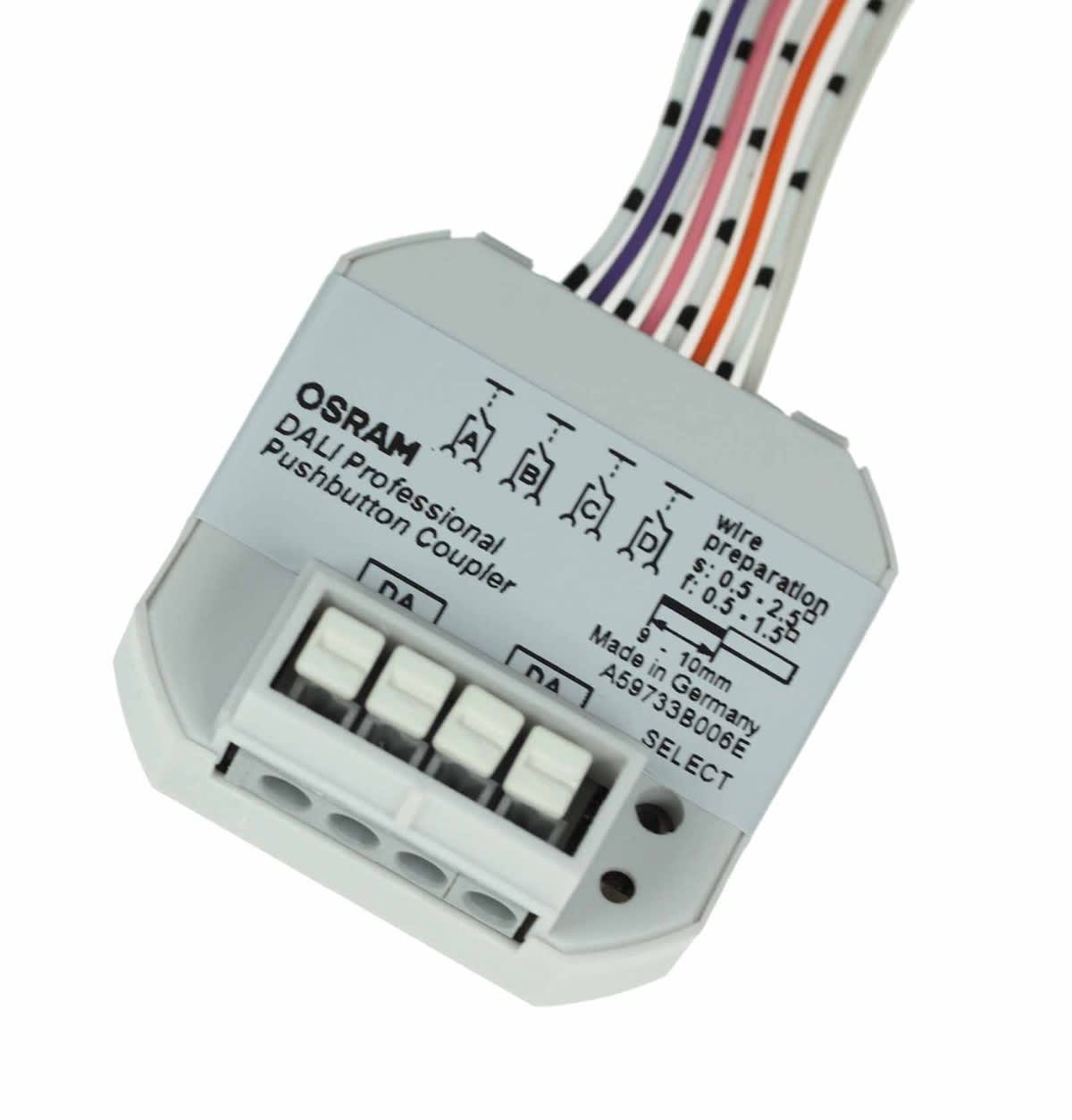 Osram - DALI PRO PUSH BUTTON COUPLER, DALI Professional bryterkobler med 4 utganger