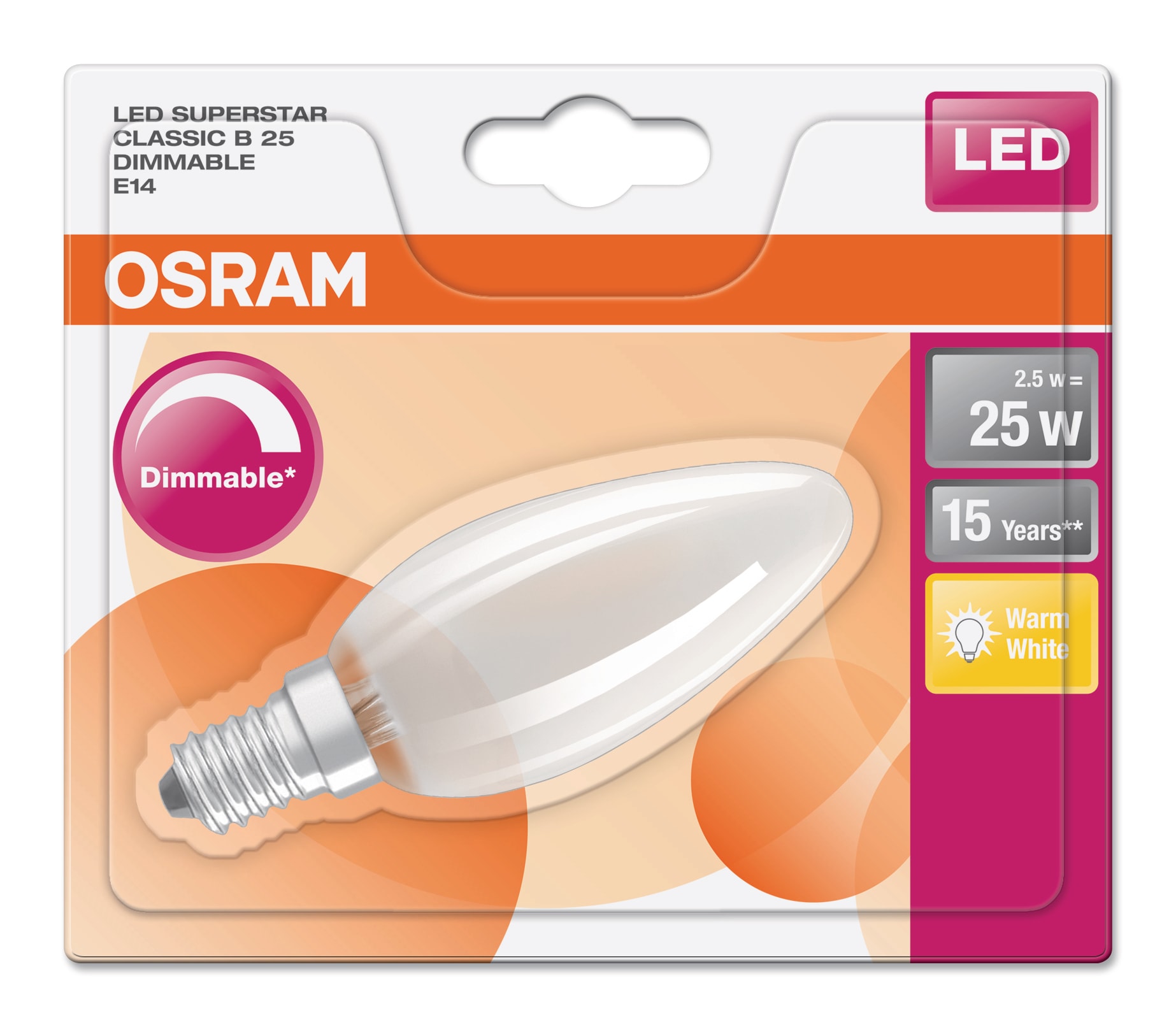 Osram - LED SST CLB FR 25 dim 827 E14