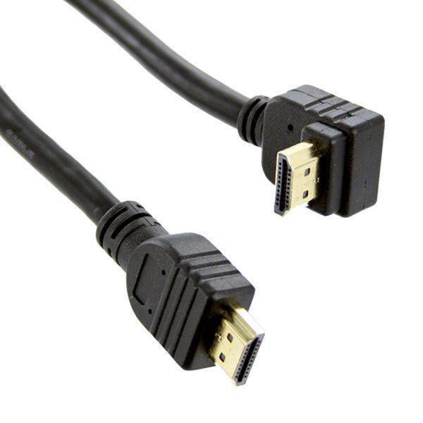 IKN AS - Snor HDMI-HDMI 1.4 Rett-Vinkel 30AWG, 2m. Sort 