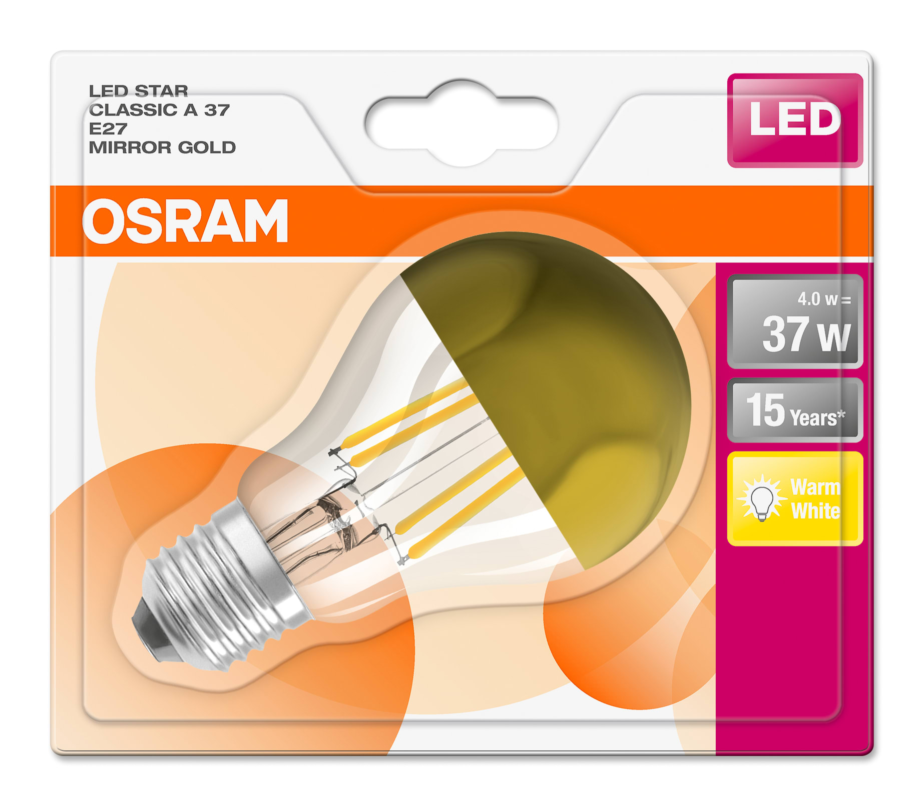 Osram - LEDpære CLA Mirror34 4W E27