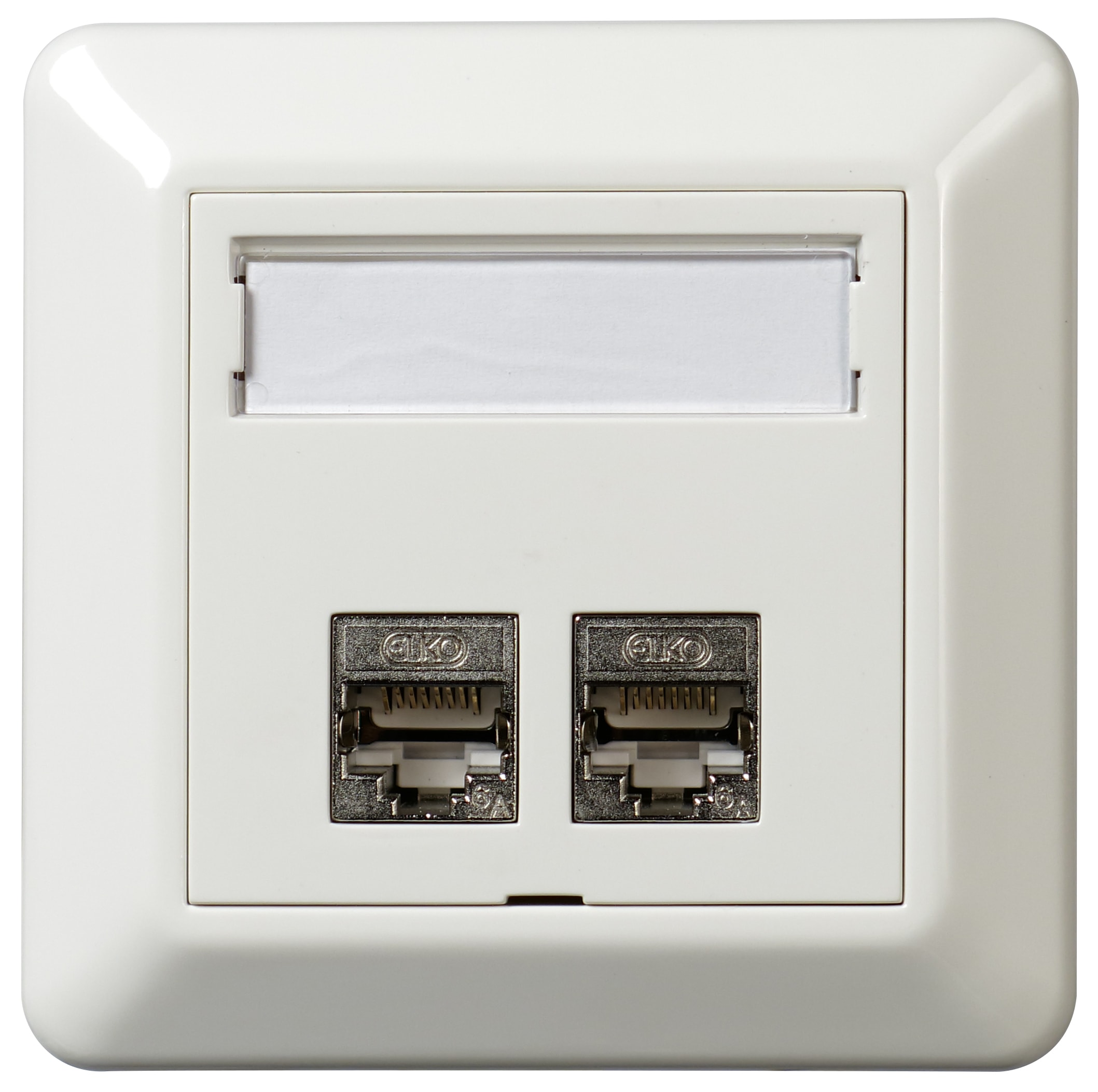 ELKO - ELKO RS16 modularuttak TL 2x8 kat.6A STP, for innfelling polarhvit