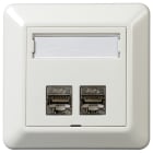 ELKO - ELKO RS16 modularuttak TL 2x8 kat.6A STP, for innfelling polarhvit