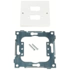 ELKO - L433/6 Enkel sentralplate for 2 x 9 pin D-SUB kontakt, Polarhvit.