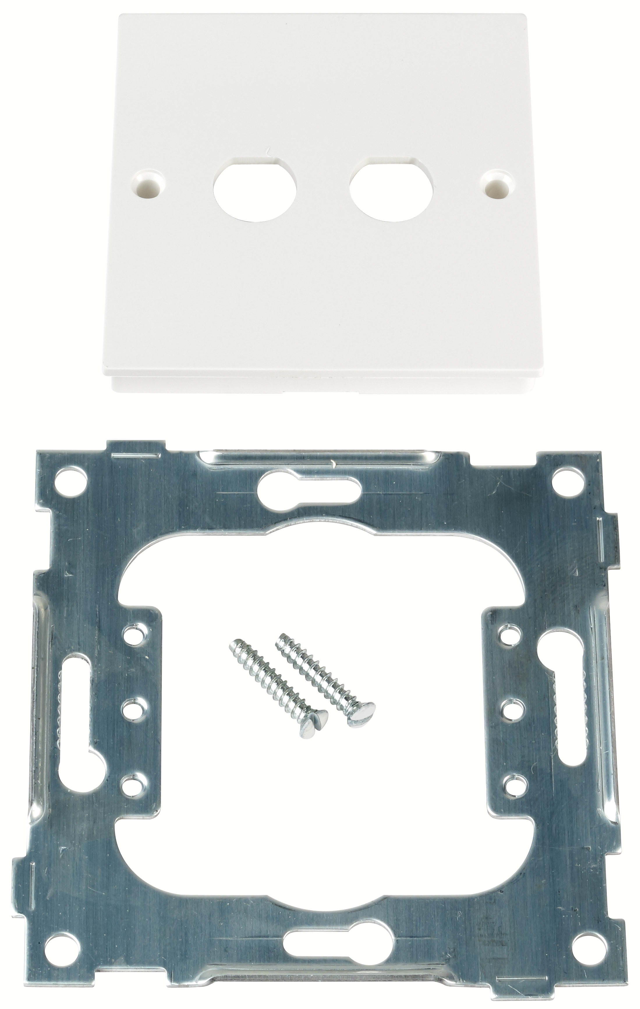 ELKO - L433/28 2XBNC Enkel sentralplate 11mm Polarhvit