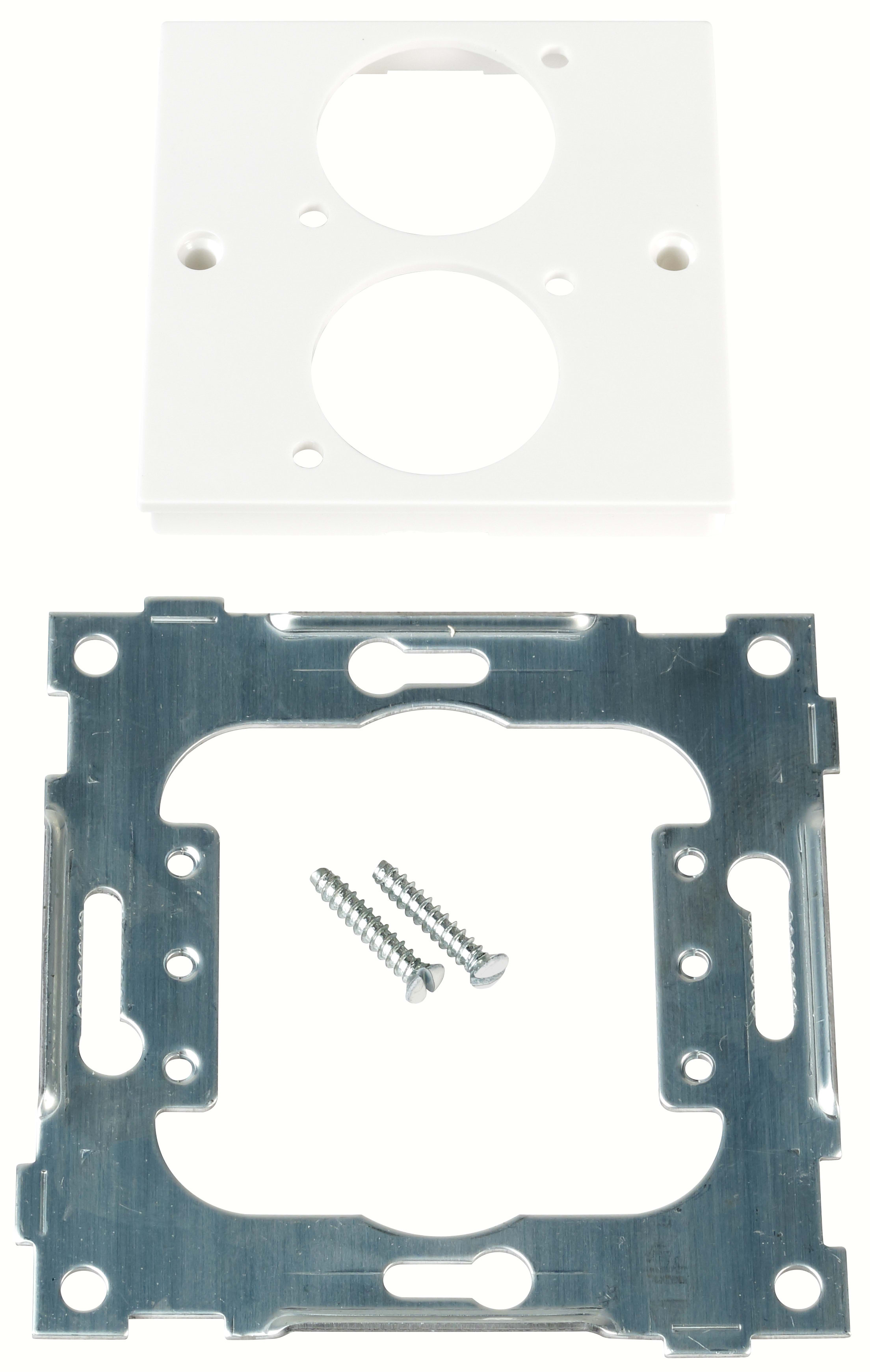 ELKO - L433/42 Enkel sentralplate for 2 x XLR  kontakt Polarhvit