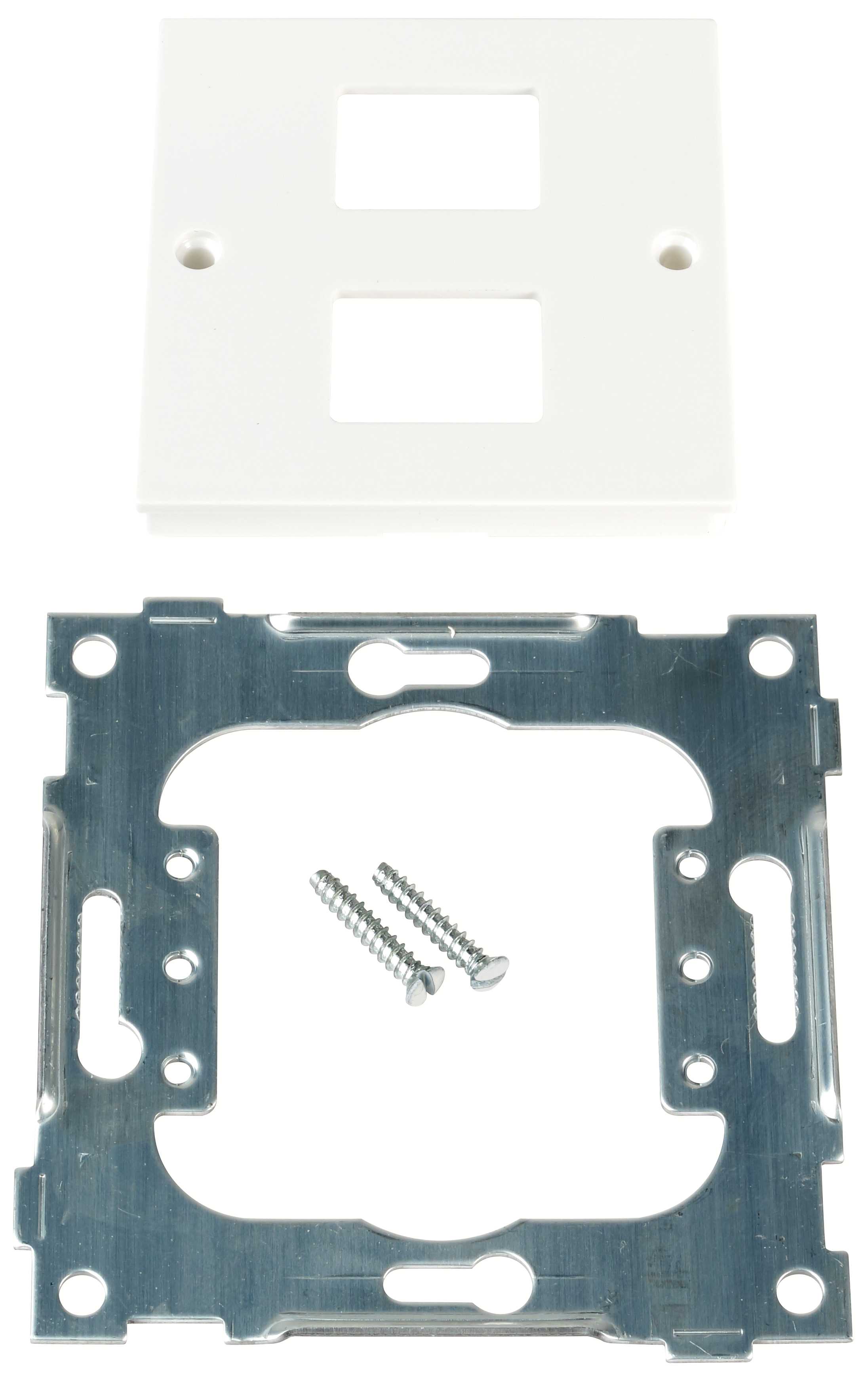 ELKO - L433/48 Enkel sentralplate for 2 x AMP 110 Kat5 kontakt Polarhvit