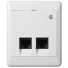 ELKO - ELKO RS16 modularuttak 2X8 kat.6 UTP, LSA terminering, påvegg, polarhvit