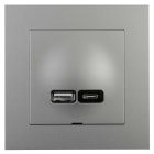 ELKO - ELKO Plus USB A+C lader 2,4A Alu