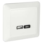 Elko - RS16 USB A+C lader 2,4A Polarhvit