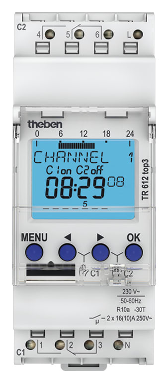 Theben AG - Digitalt Ukeur 2kan. TR612TOP3 230V