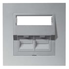 ELKO - ELKO Plus modularuttak 1x8 kat.6A STP, verktøyfri, for innfelling, aluminium