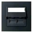 ELKO - ELKO Plus modularuttak 1x8 kat.6A STP, verktøyfri, for innfelling, sort