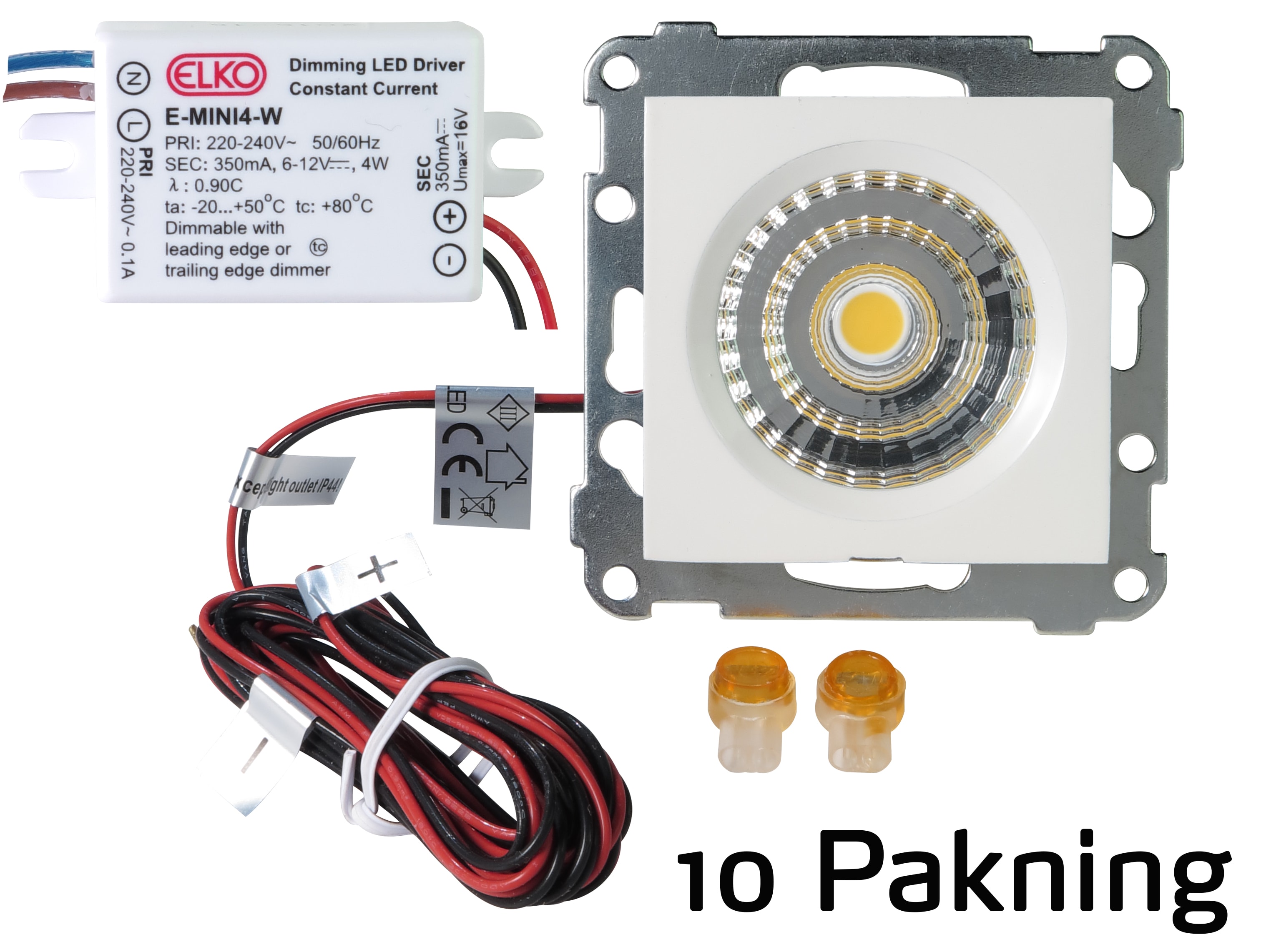 ELKO - Bright lav 3W m/driver 10 pk