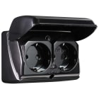 ELKO - STIKK DOBBEL AS1090 UPT IP44 SORT ADMIRAL 