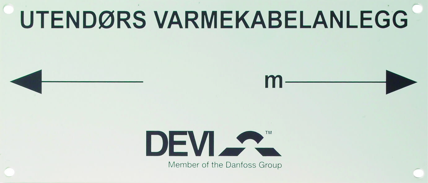 DEVI - Merkeskilt utendørs
