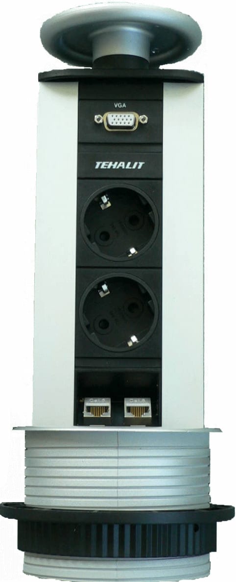 Hager - POP-UP, 2X230V, 2XRJ45, 1XVGA