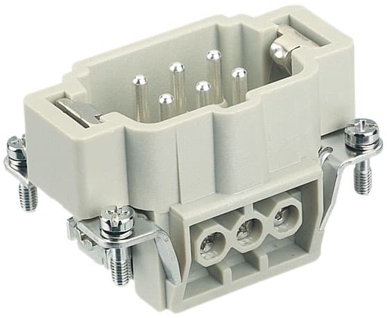 Harting - Han® 6E Plugg innsats, skru, 6+jord, 16A