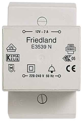 Friedland by Honeywell - Friedland E3539N TRAFO 12V/2A DIN SKINNEMONTASJE