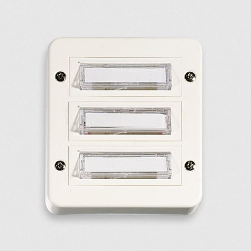 Friedland by Honeywell - FR.LAND E33/3W,NAVNESKILT HVIT PLAST 3 KNAPPER, U/LYS