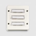 Friedland by Honeywell - FR.LAND E33/3W,NAVNESKILT HVIT PLAST 3 KNAPPER, U/LYS