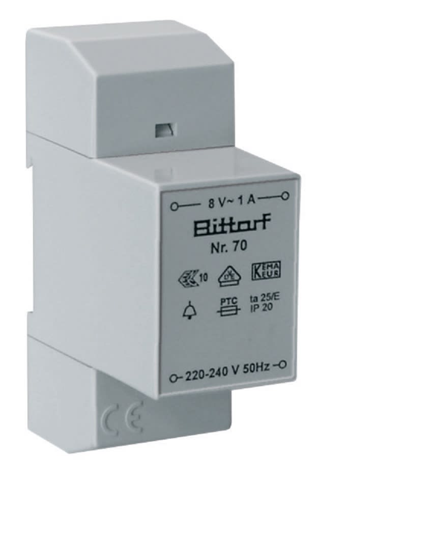 Zamel - ZAMEL-BITTORF nr.70 Trafo WPL 8V/1A DIN SKINNEMONTASJE