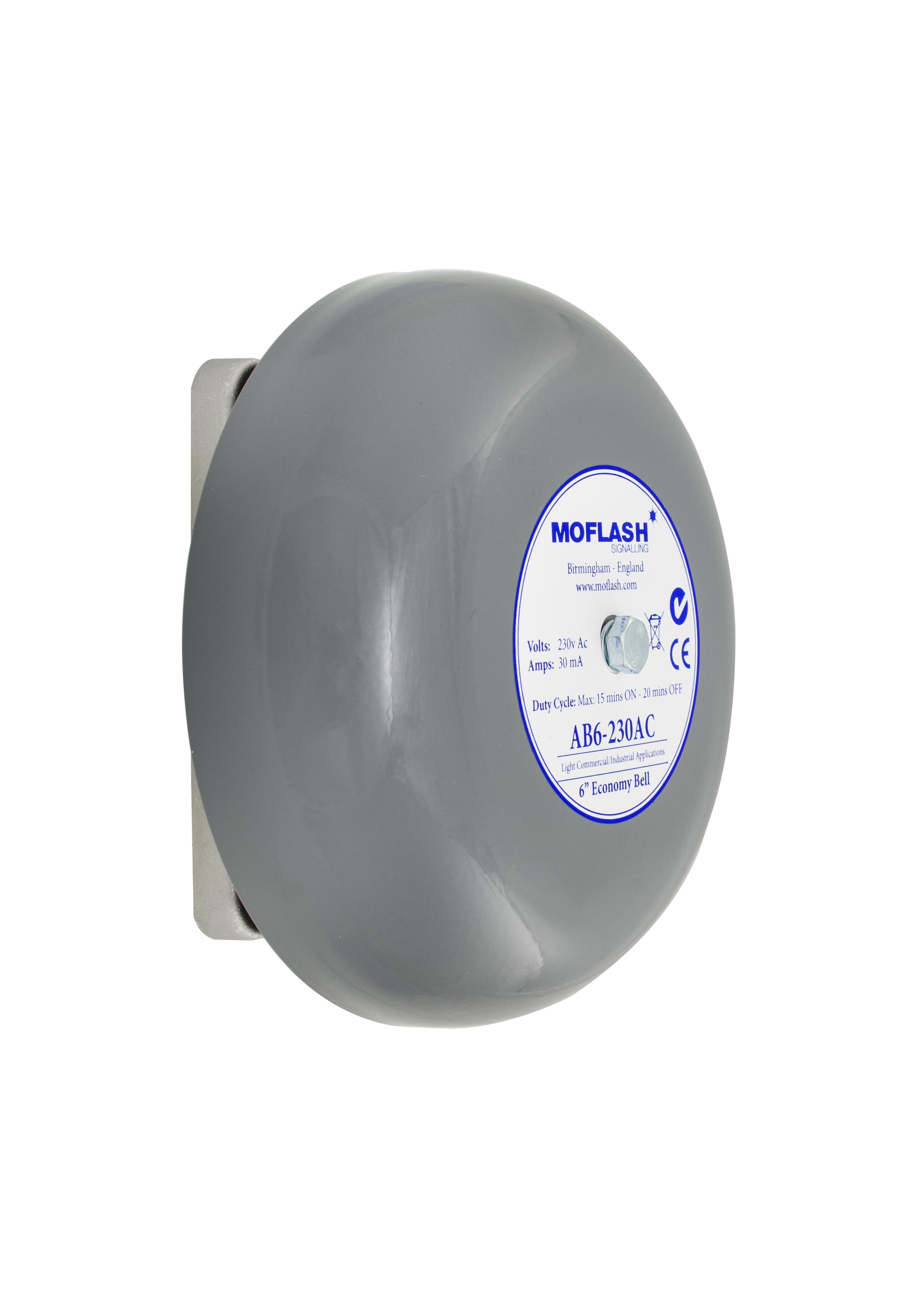 Moflash - MOFLASH RINGEKLOKKE SKOLE/IND 230vAc 30mA 6 grå 100dB IP