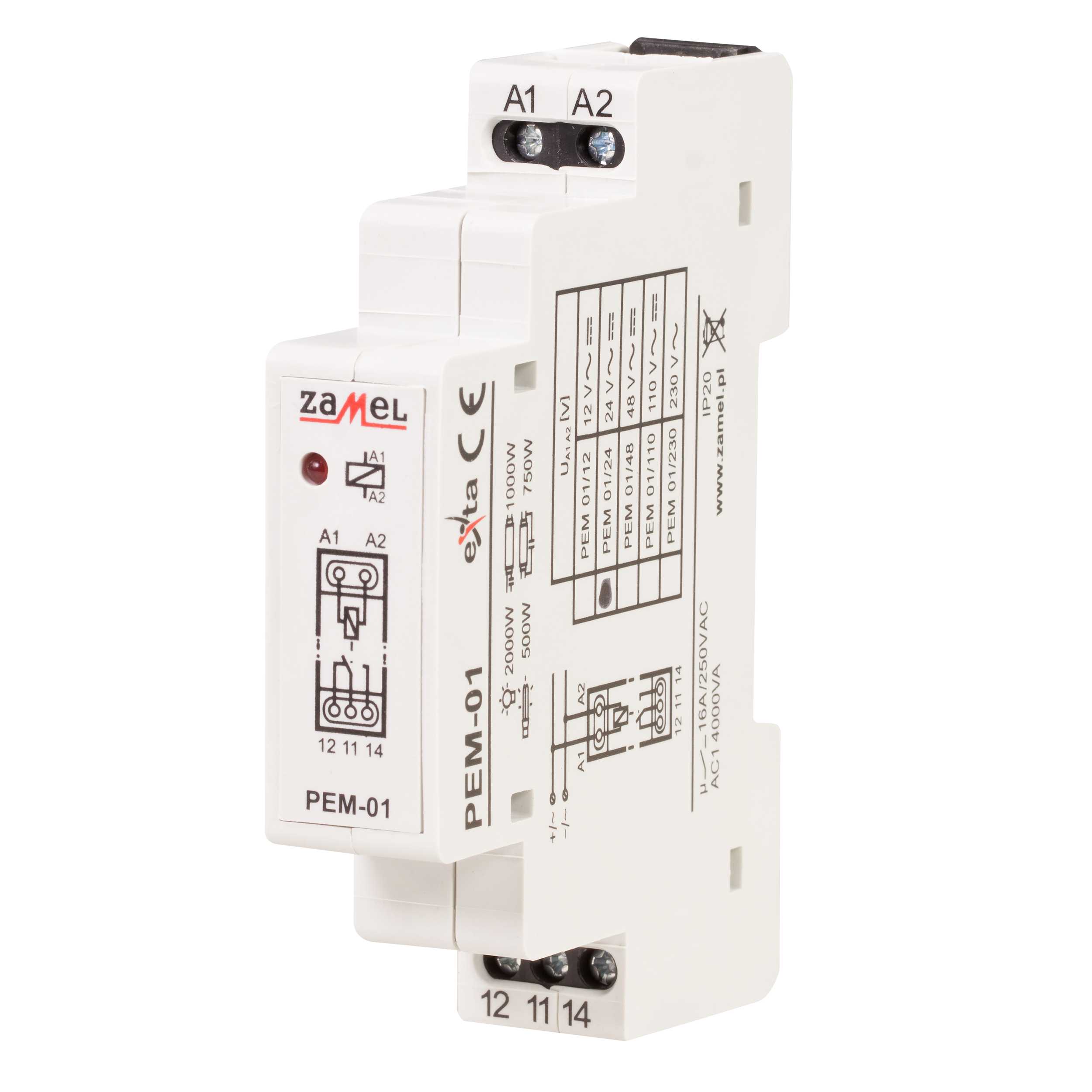 Zamel - ZAMEL RELE NO/NC PEM 01/024 24vAC/DC,250v,1NO/NC,16A,IP20