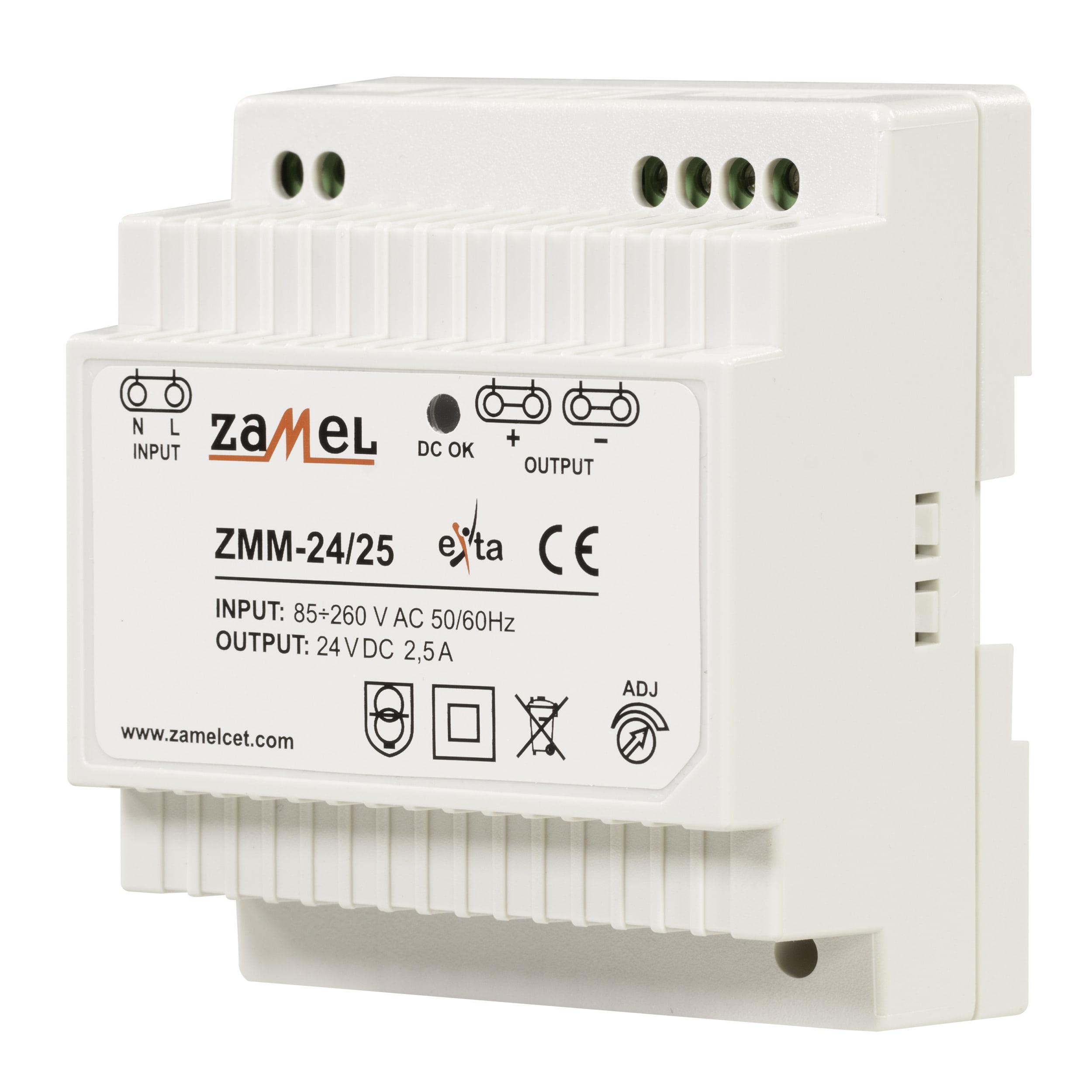 Zamel - ZAMEL ZIM-24/25 DIN 24VDC/2, 5A STRØMFORSYNING